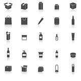 Packaging icons with reflect on white background