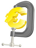 Euro sign in clamp concept