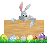 Easter eggs and bunny sign