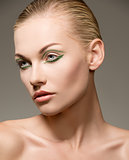 perfect female visage with make-up 