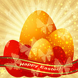 Easter greeting gold card 