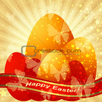 Easter greeting gold card 