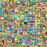 abstract tile mosaic backdrop in multiple color