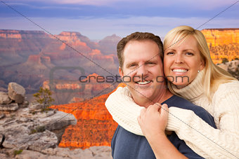 Happy Affectionate Couple at the Grand Canyon
