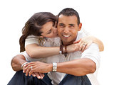 Happy Hispanic Young Couple Isolated on White