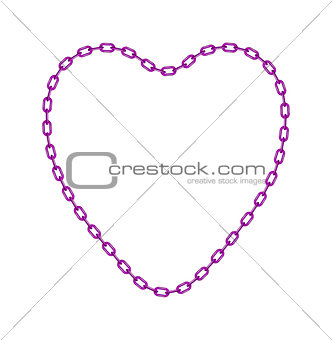 Purple chain in shape of heart