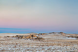 winter dusk over prairie