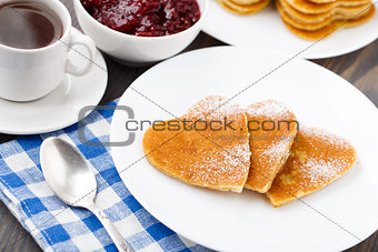 Heart shape pancakes