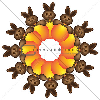 chocolate rabbit pattern-vector illustration