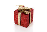 Artificial red gift box