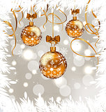 Shimmering background with Christmas balls