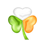 Shamrock in Irish flag color for saint patrick day