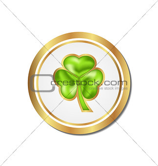 Shamrock sticker isolated for Saint Patrick day