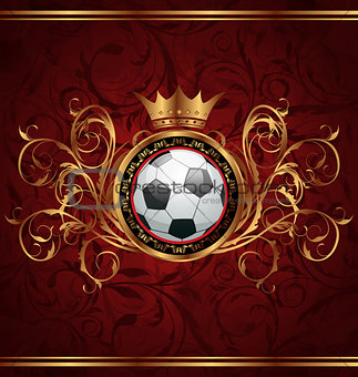Football background with a gold crown