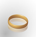 Jewelry golden ring with reflection