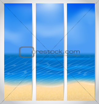 Set cards with summer holiday background