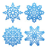 Set of variation snowflakes isolated