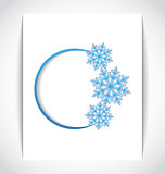Template frame design with christmas snowflake
