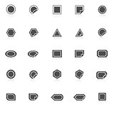 Label icons with reflect on white background