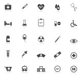 Medical icons with reflect on white background
