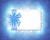 Card with a blue ribbon
