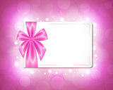 Card with a pink ribbon