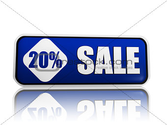 20 percentage off sale blue banner