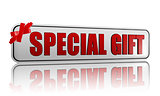 special gift banner with ribbon