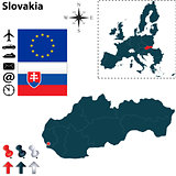 Map of Slovakia with European Union