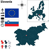 Map of Slovenia with European Union
