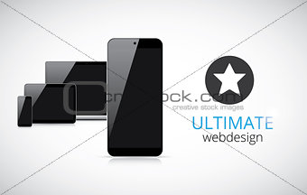 Realistic electronic devices (tablet, laptop, smartphone) vector