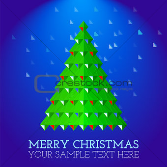 christmas greeting card abstract christmas tree