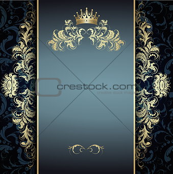 elegant golden pattern on blue