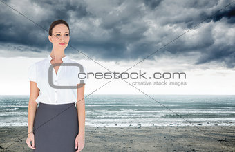 Composite image of content businesswoman posing
