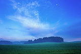 Rural Landscape with Field at Twilight
