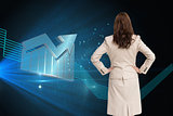 Composite image of businesswoman standing back to camera
