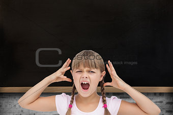 Composite image of crazy little girl