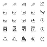 Laundry icons with reflect on white background
