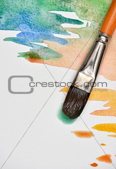 Artistic watercolor brush