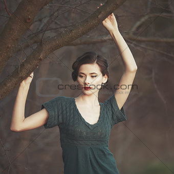 Spring fashion  portrait of young woman