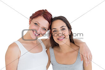Close-up portrait of beautiful young female friends