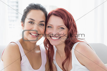 Close-up portrait of beautiful young female friends