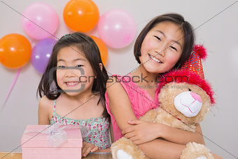 Cute little girls at a birthday party