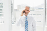 Businessman using mobile phone in office