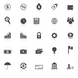 Finance icons with reflect on white background