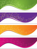 Banner set with geometric forms