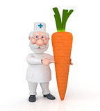 The 3D doctor with carrots.