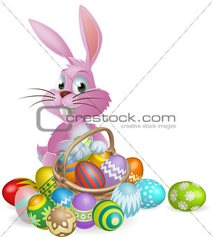 Easter eggs pink bunny
