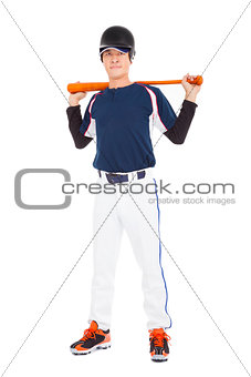 Portrait of a asian Young adult baseball player
