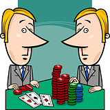 businessmen playing poker cartoon